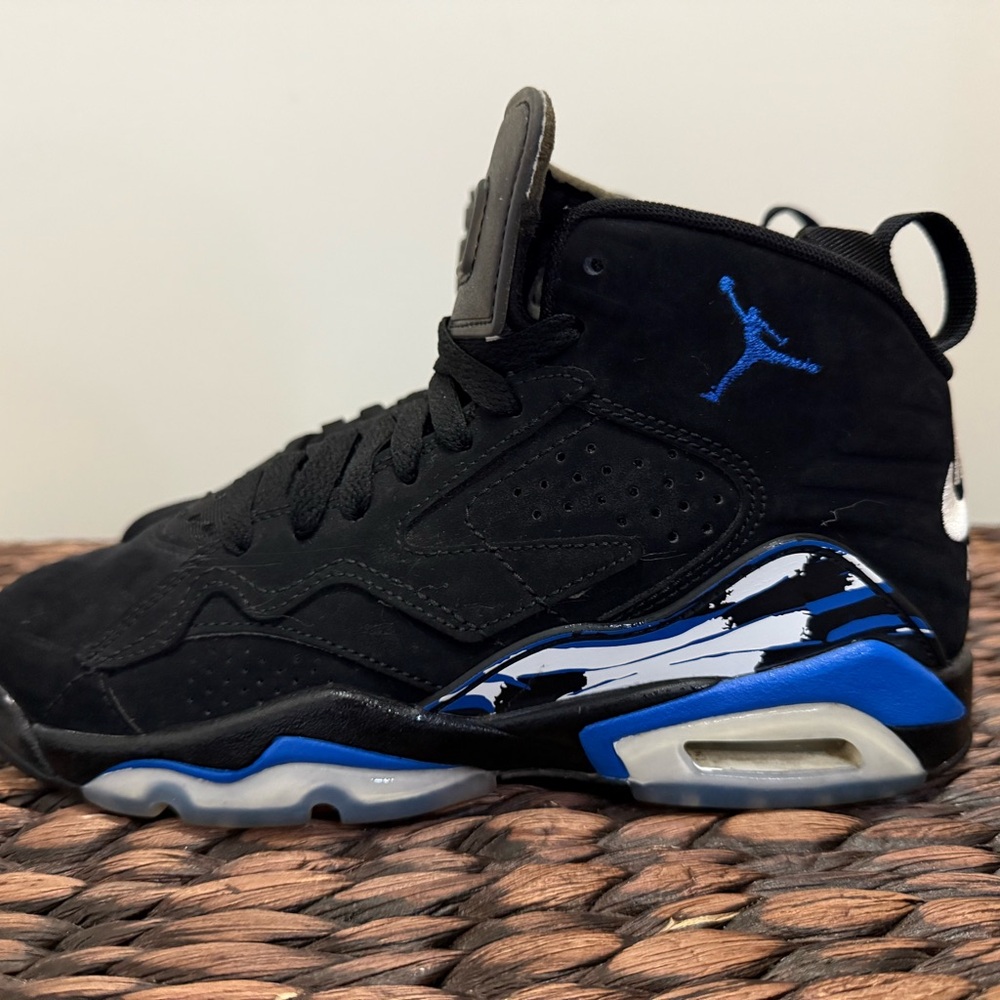 Jordan Black and Blue High-Top Sneakers